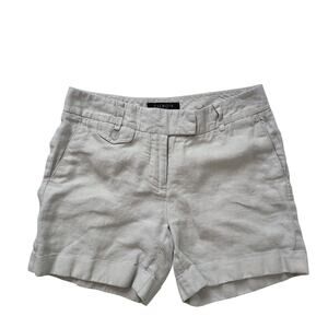 Talbots‎ Size 2P Linen Gray Shorts Cuffed Summer Casual Resort Beach